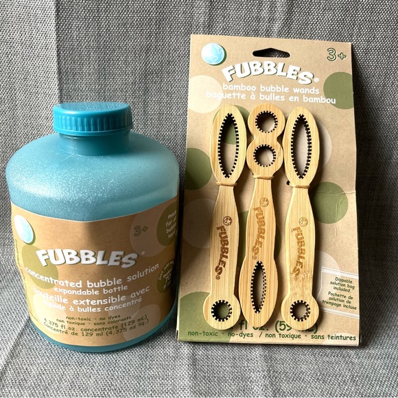 Fubbles 3 Bamboo Bubble Wands & Concentrated Bubble Solution Expandable Bottle - Picture 13 of 13
